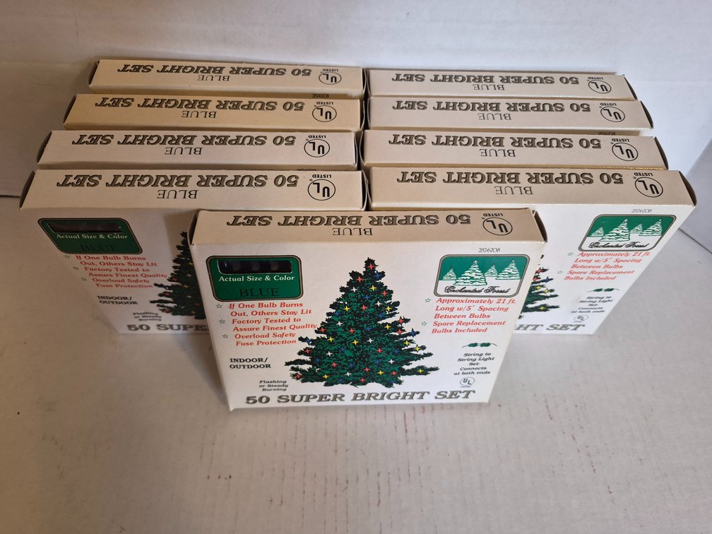 9 Sets of Blue Christmas Lights-Only 1 Set Was Tested