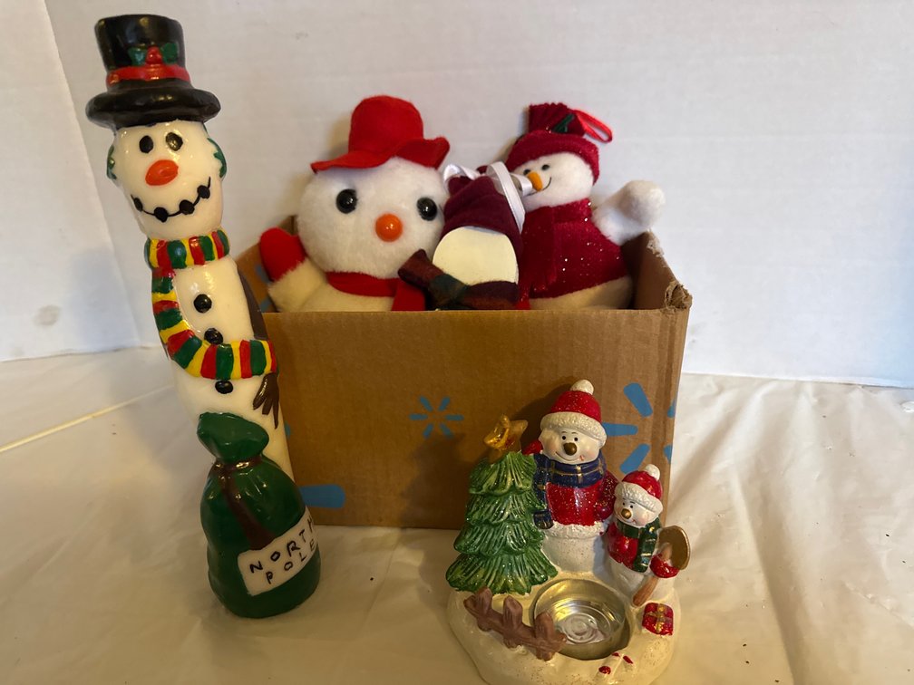 Candle Holder, snowman Figurines