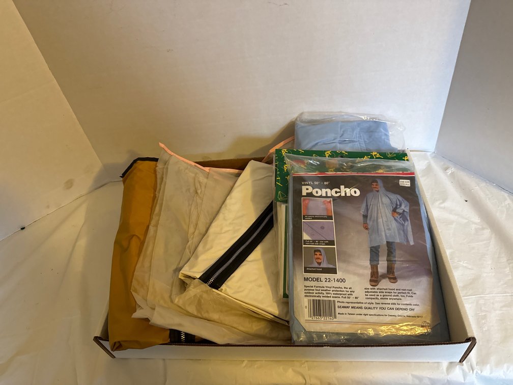 Rain Ponchos, Vintage Garment Bags