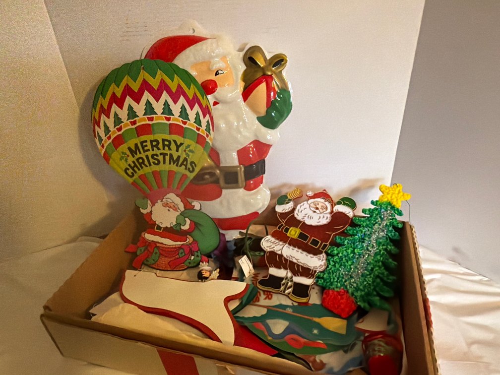 Box of Holiday Window Decorations-Some Vintage