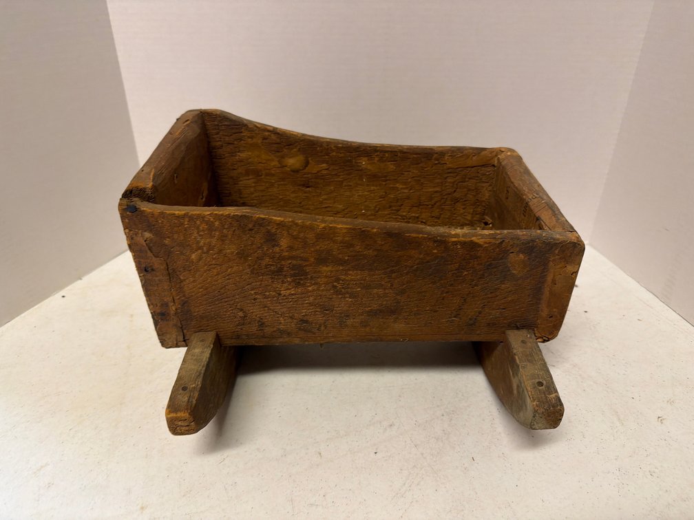 Primitive Handmade Doll Rocking Cradle