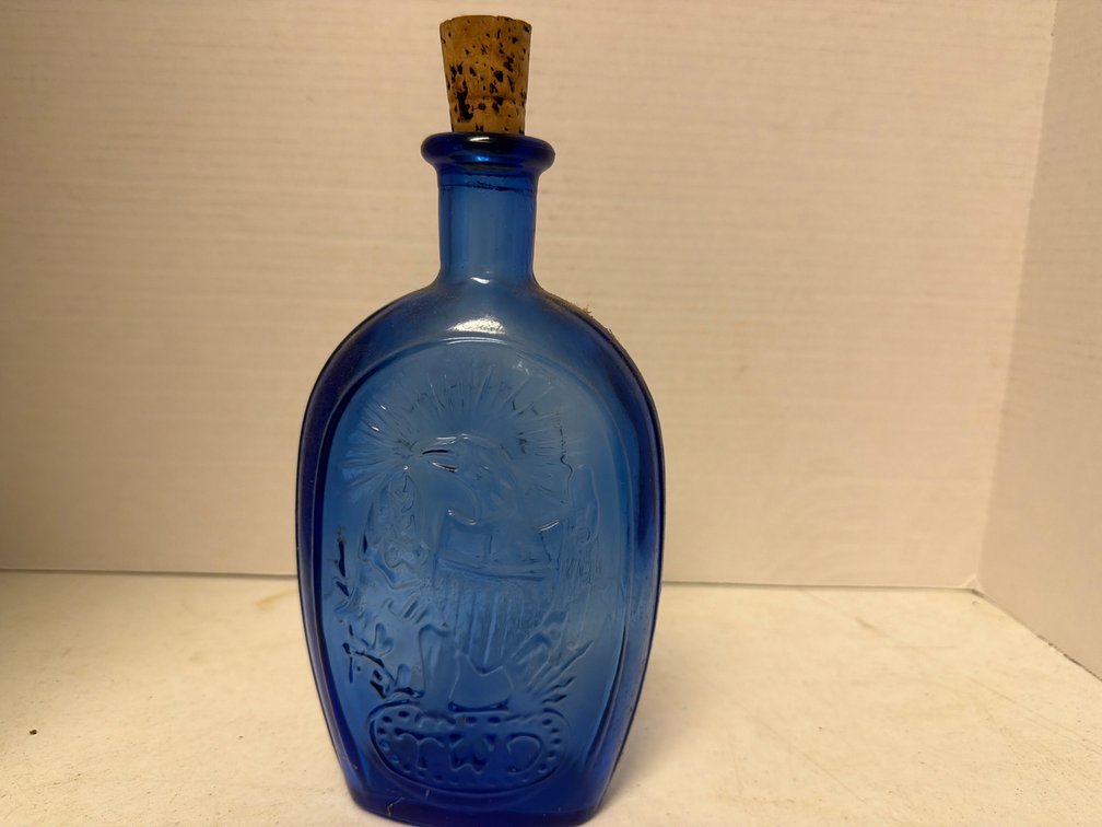 Cobalt Blue Eagle Bottle