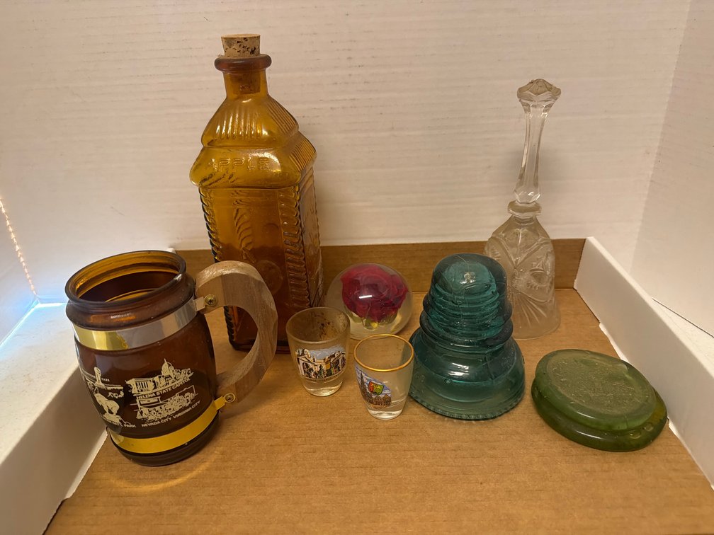 Wheaton Glass Bottle, Insulator, Bell