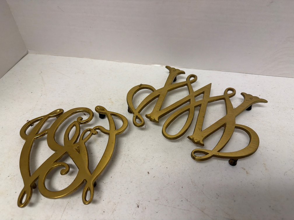 Cypher Brass Trivets-William and Mary, Geo Washinton
