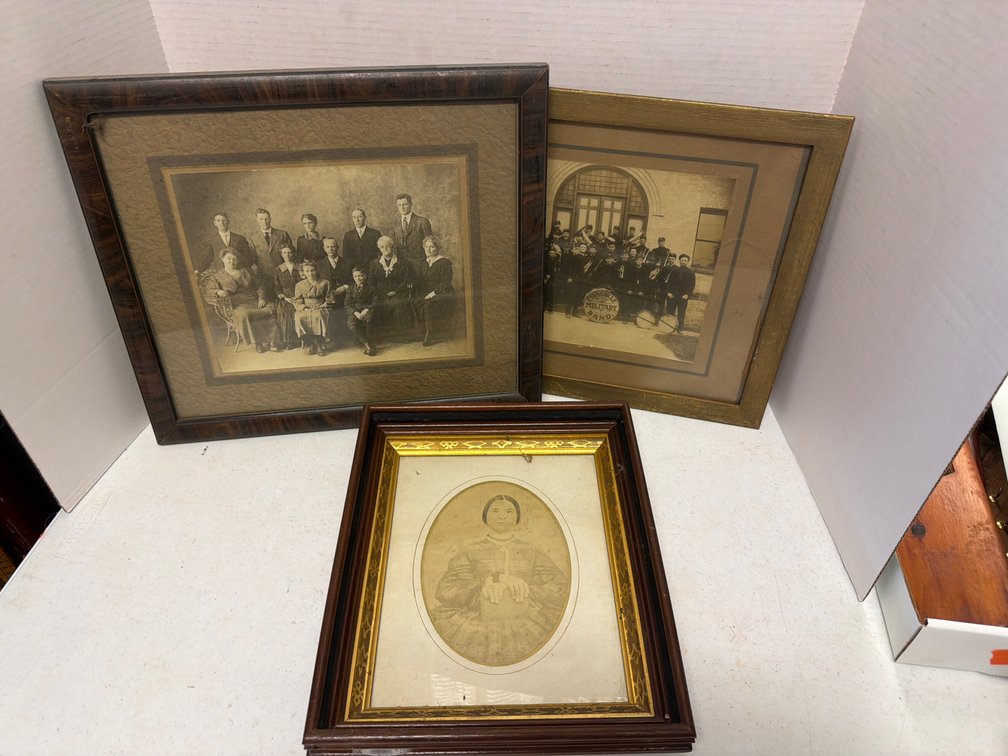 (3) Old Framed Photos