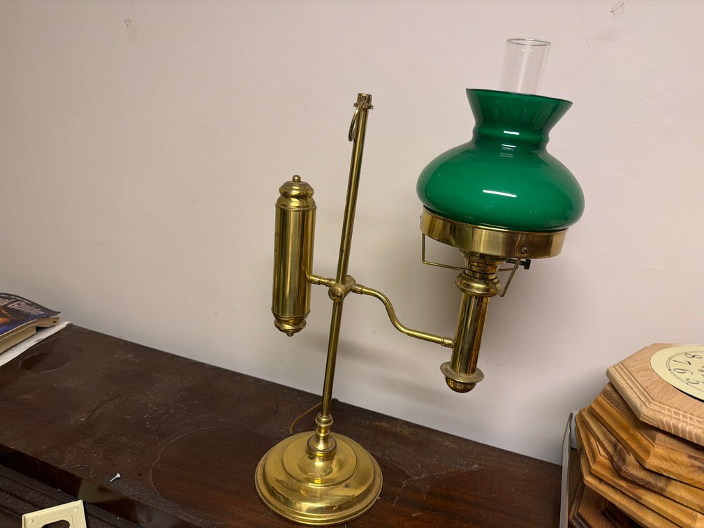Brass Kerosene Single Arm Lamp-Table Top