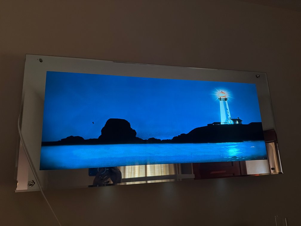Motion Image Lamp-Works, 39”  X 17.5”, Chip in Corner