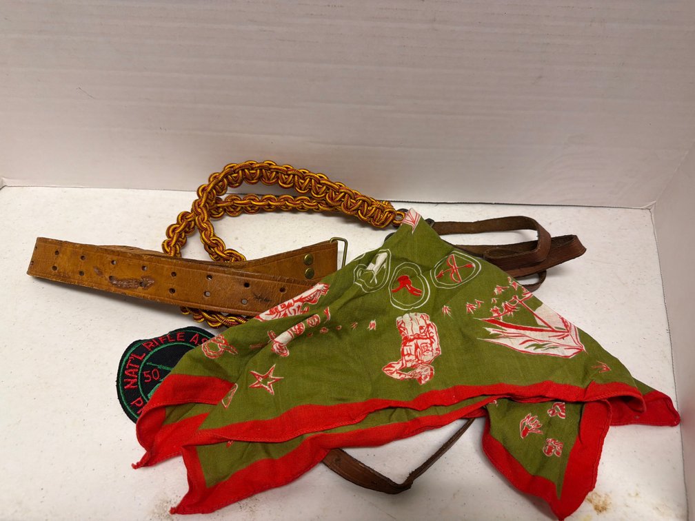 Boy Scout Handkerchief, Shoulder Band, Belt