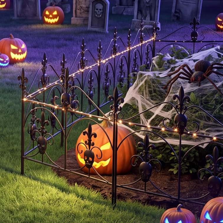2 Pcs Halloween Fence Decoration 19"x20" Skull
