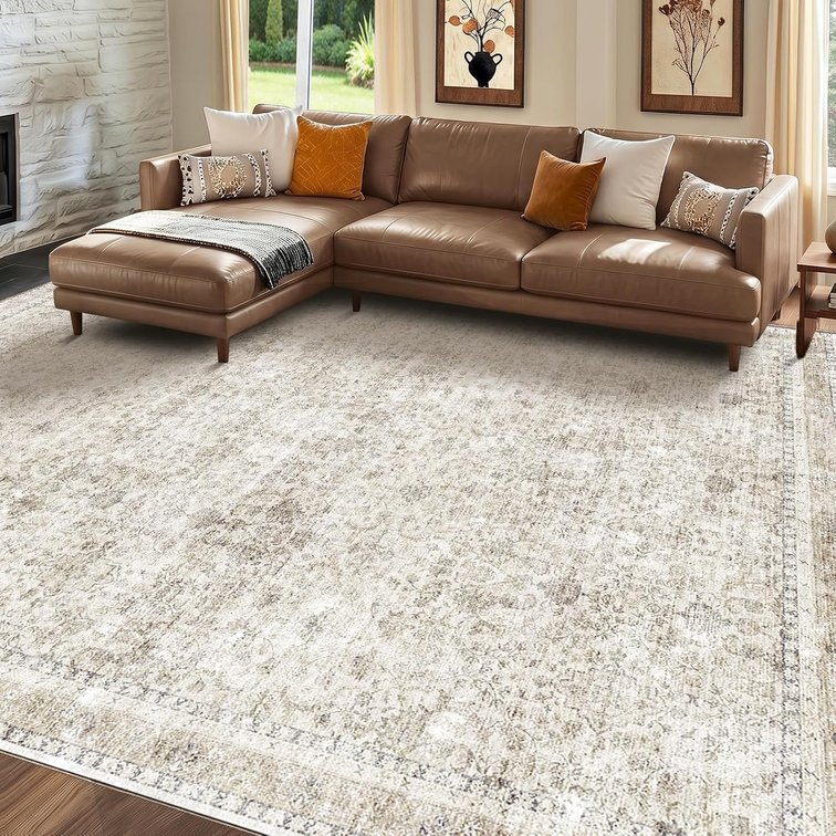 Sasttie 9x12 Area Rugs: Ultra-Soft Rug Beige