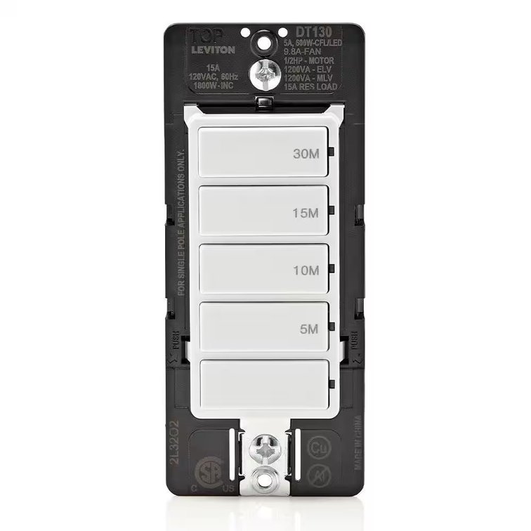 Decora 15A 30-min Indoor Timer Switch, White