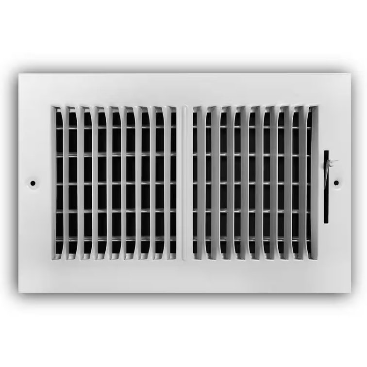 10 in. x 6 in. 2-Way Steel Register, White