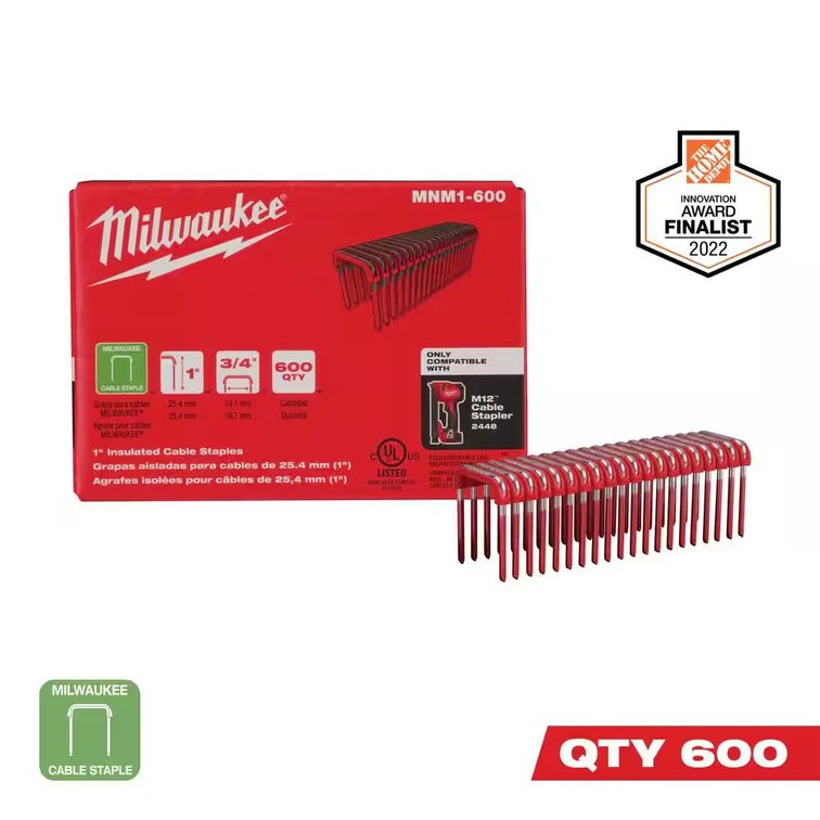 Insulated Cable Staples for M12 Stapler (600)