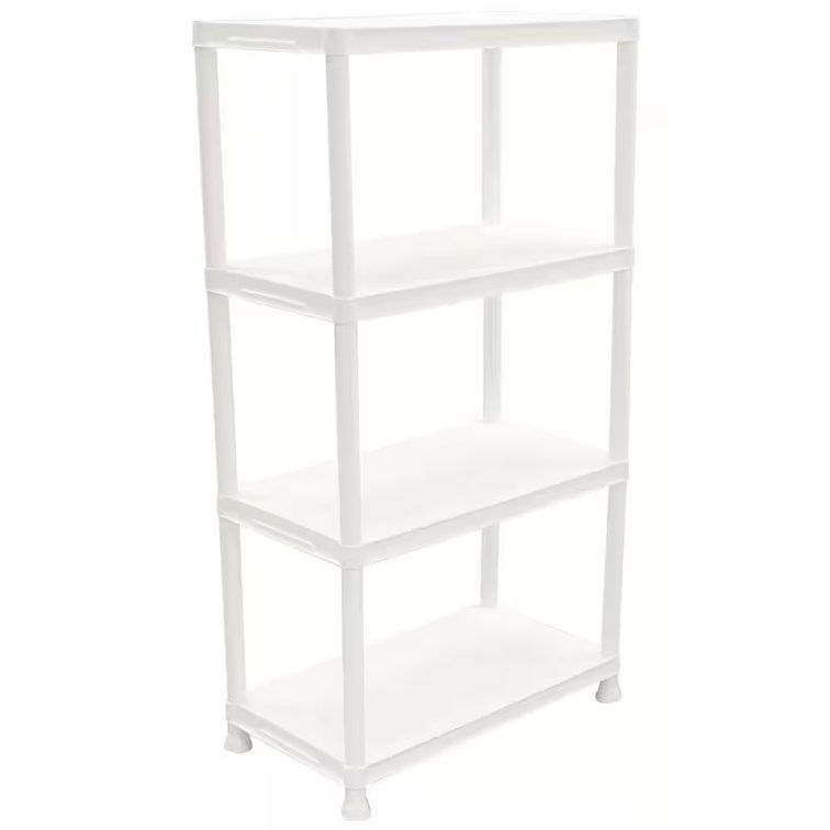4-Tier Plastic Garage Shelving Unit, Gray