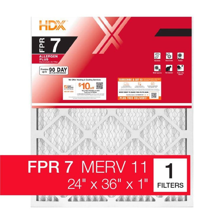 Allergen Pleated Air Filter, MERV 11