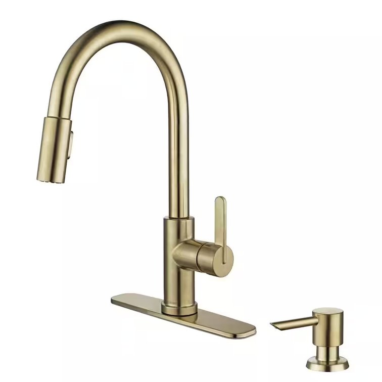 Paulina Brushed Gold Kitchen Faucet