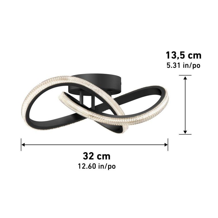 Morgan 13 in. 1-Light Black LED Flush Mount