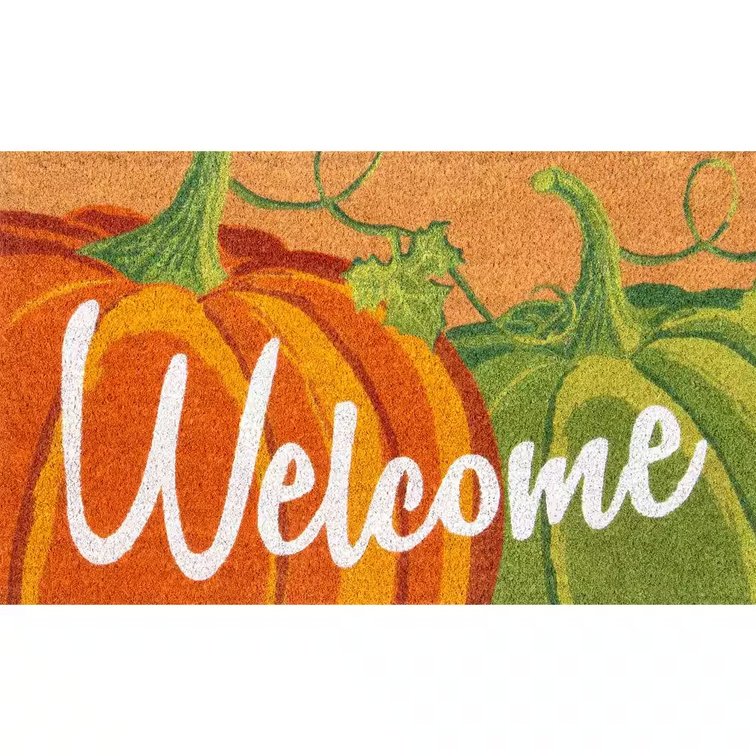 Pumpkin 18 in. x 30 in. Coir Doormat