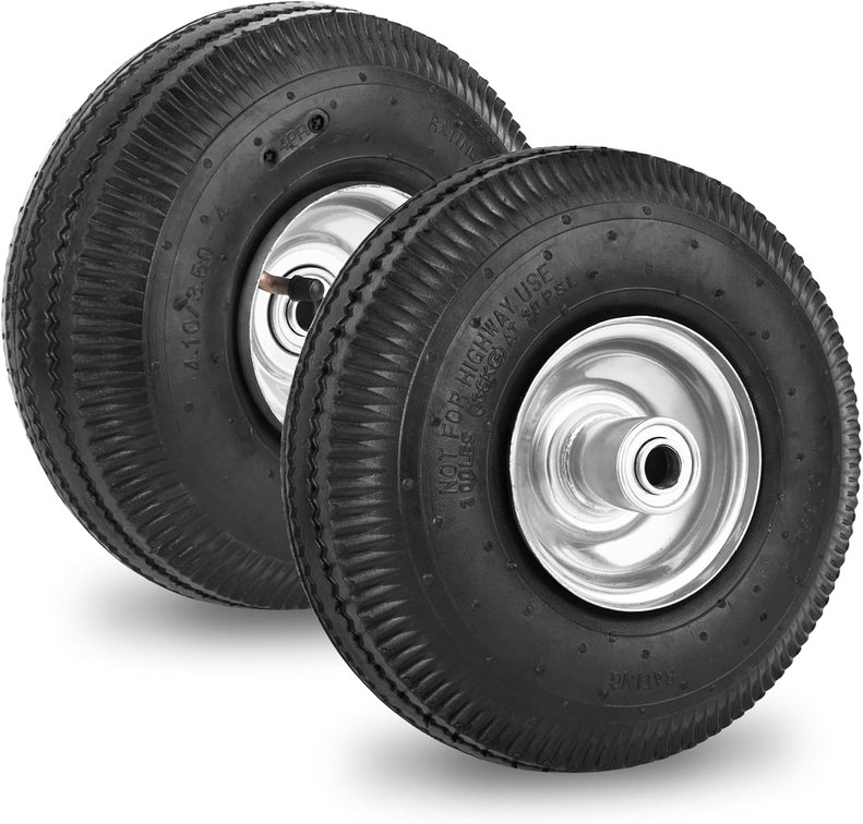 RRQ 4.10/3.50-4 Tire & Wheel, 10" Pneumatic