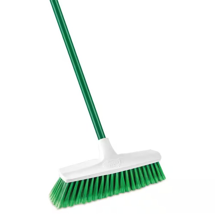 13 in. Smooth Push Broom with Steel Handle