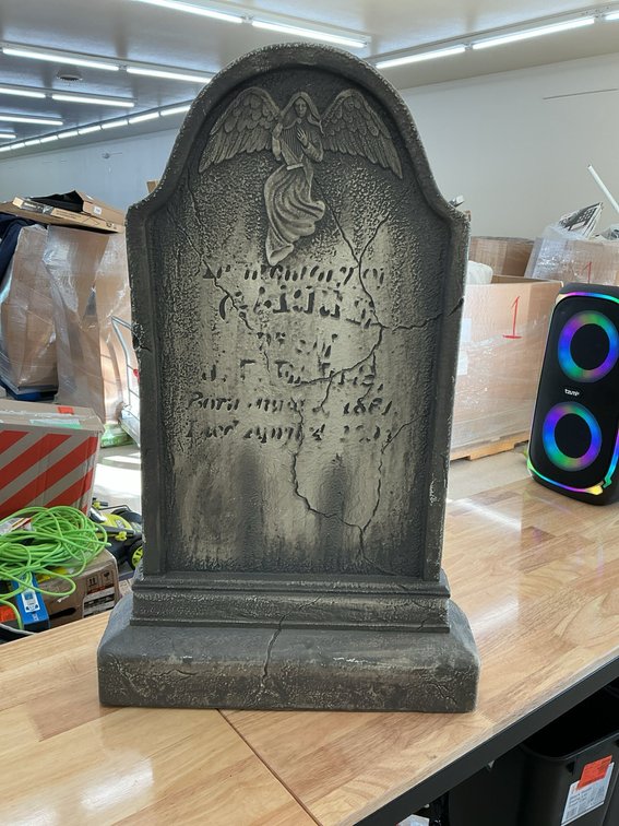 Plastic decorative tombstone 30.5” x 19” x 6”
