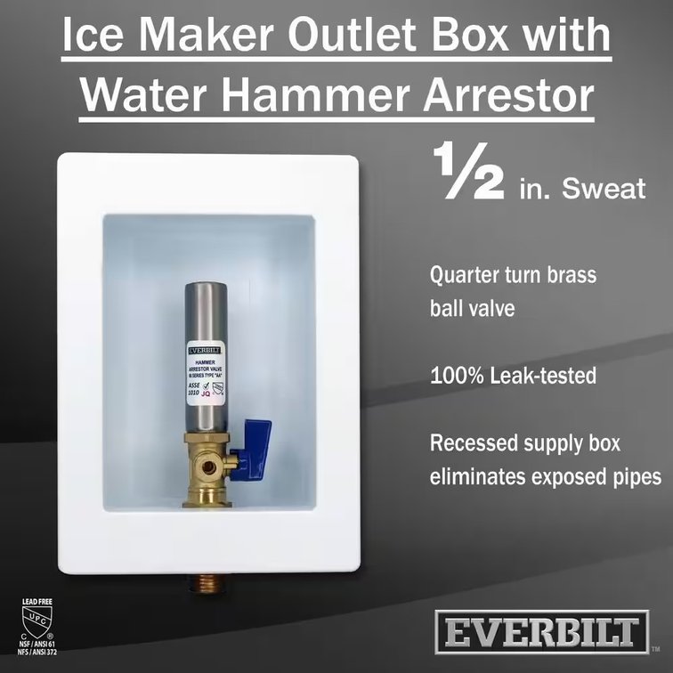 1/2 in. Brass Ice Maker Outlet Box