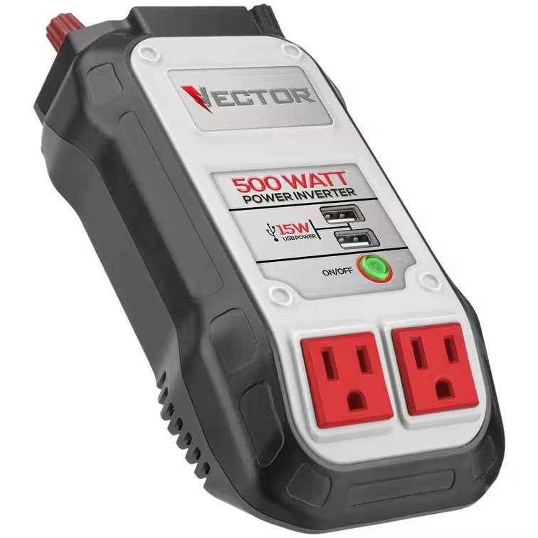 VECTOR 500W Power Inverter, Dual USB Ports