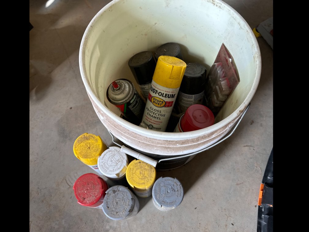 Pail of Spray Paint