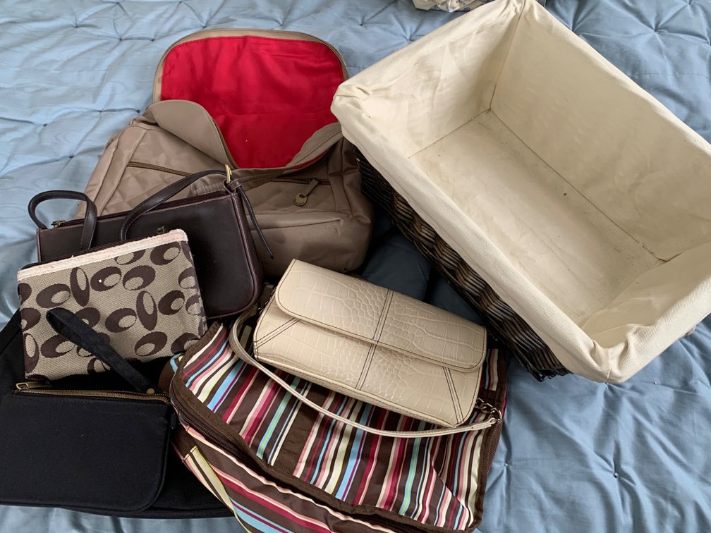 Handbags, Purses & Wicker Basket