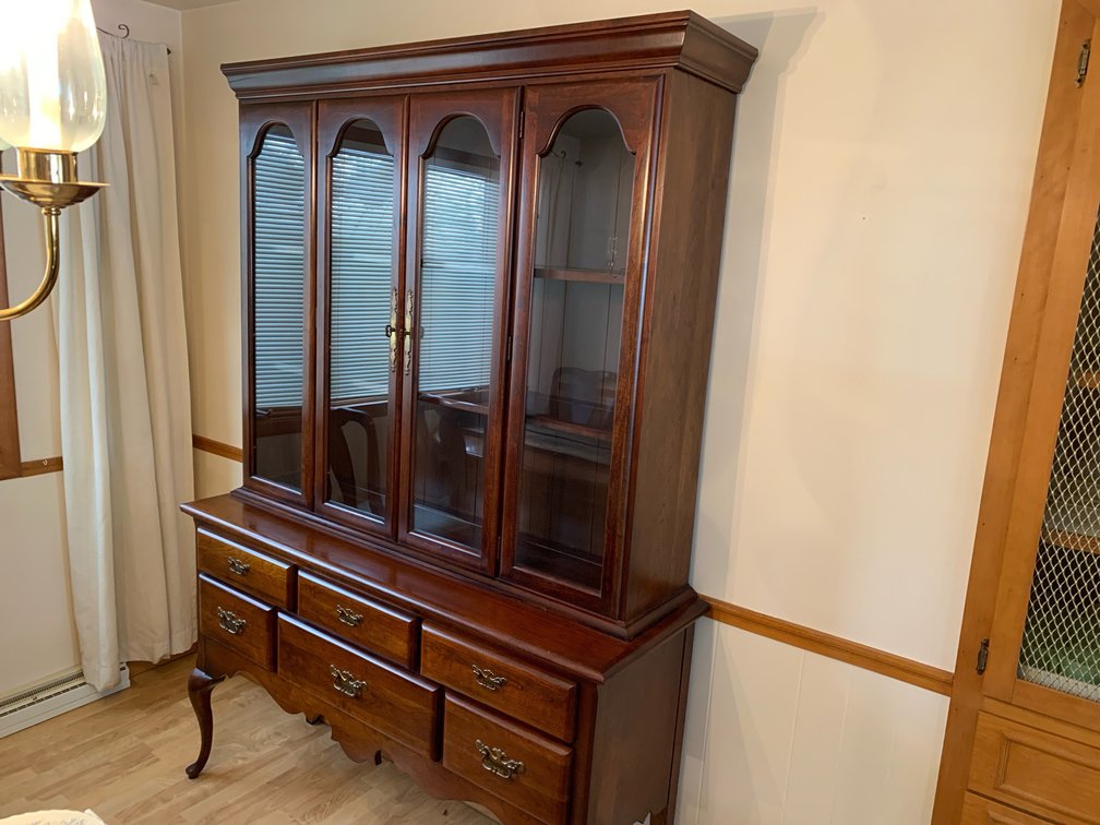 Two Piece China Cabinet 81” x 56” x 18”