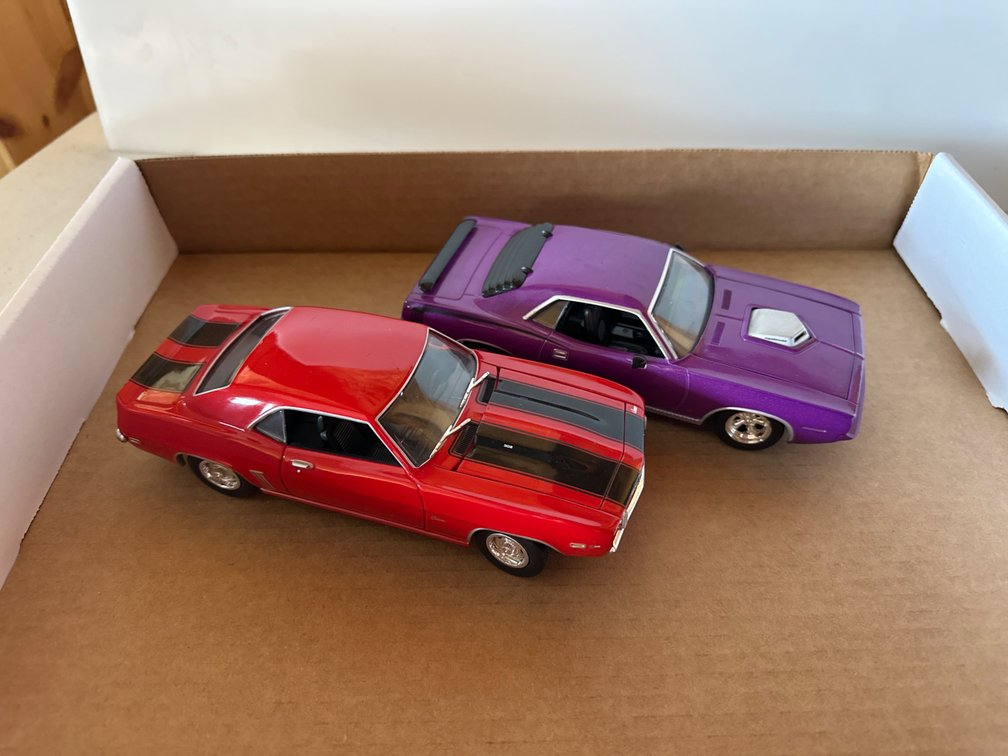 1969 Chevy Camaro and Plymouth Die Cast Cars