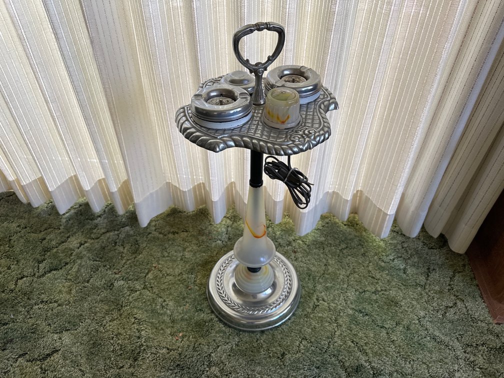 Vintage Ashtray with Slag Glass