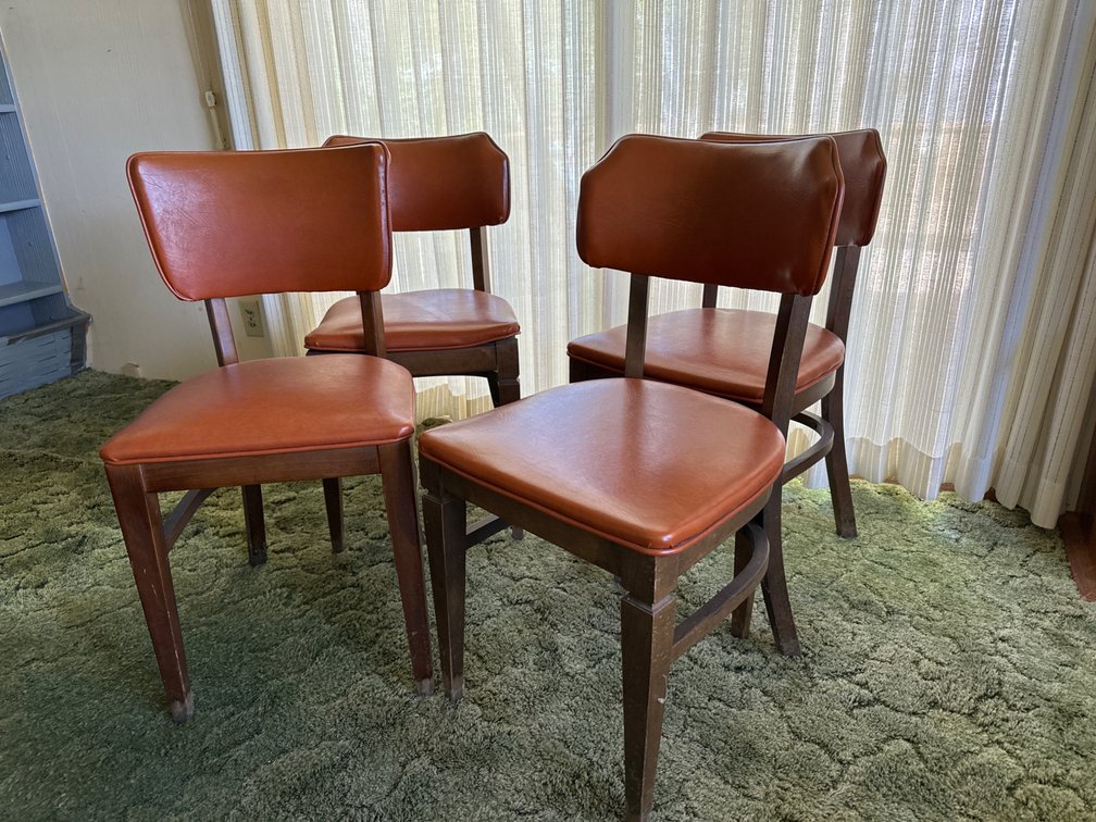 4 Vinyl/Wood Chairs