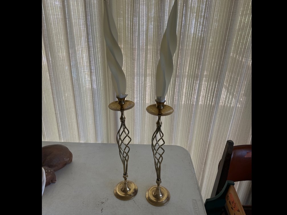 15” High Candle Sticks w/Candles-28” High