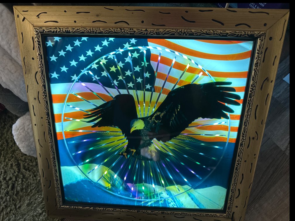 14.25” X 14.25” Light Up Eagle Wall Hanging
