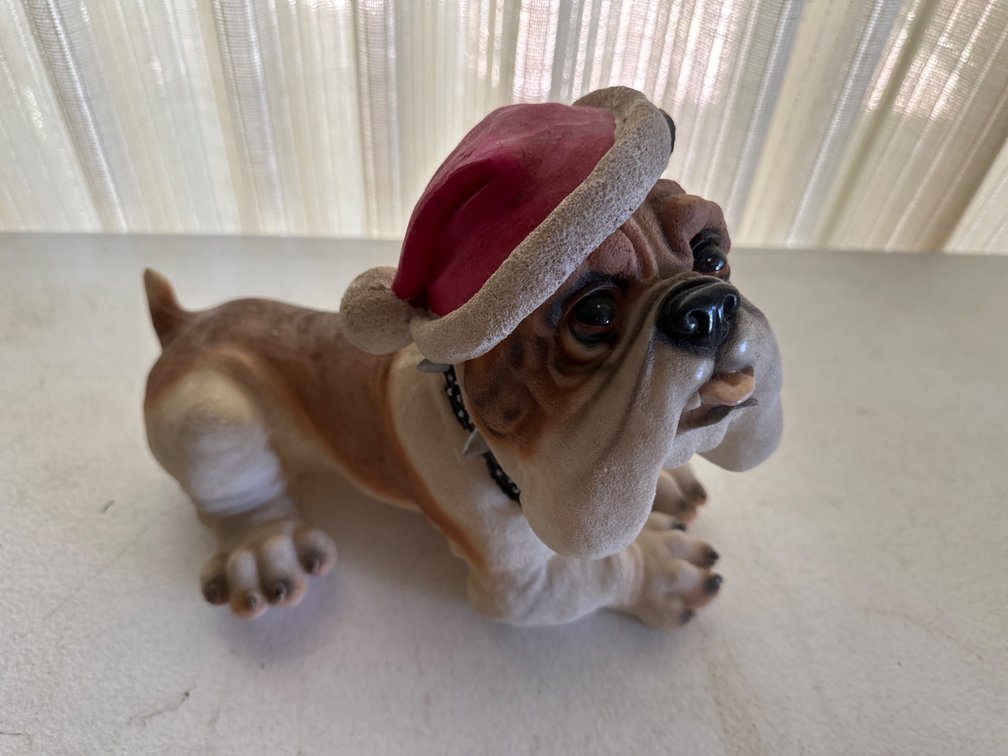 Dog Statue with Santa Hat-8” X 10”