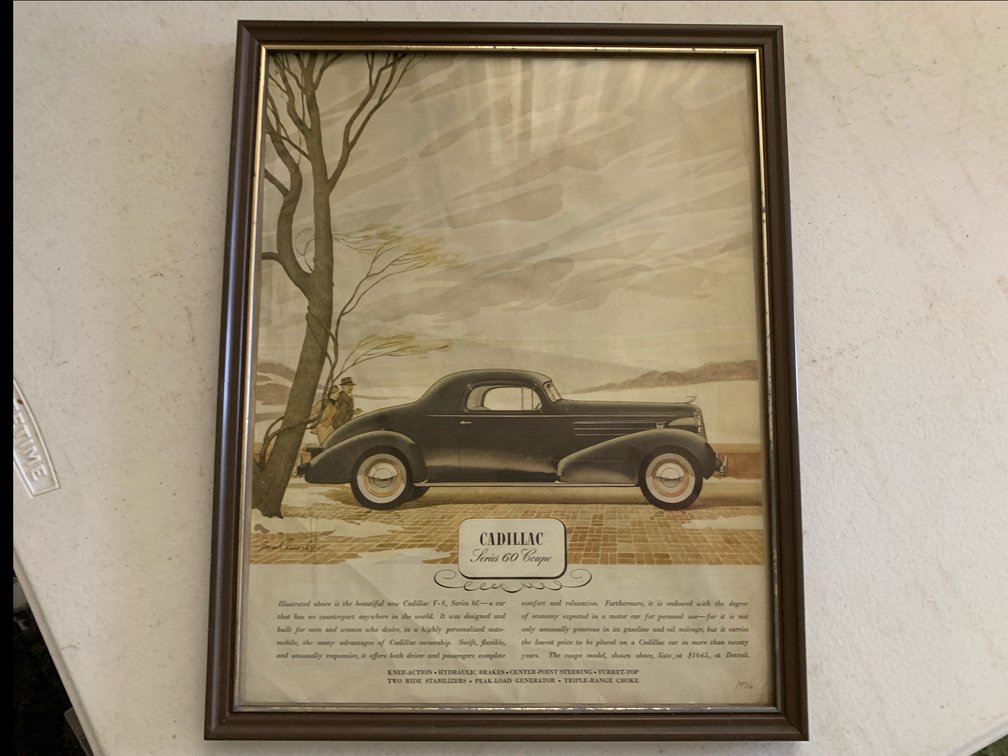 Framed Cadillac Coupe Picture