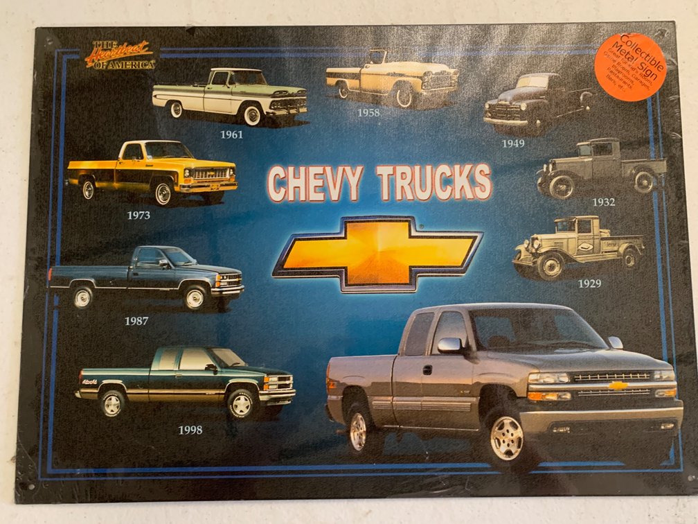 Chevy Trucks Metal Sign