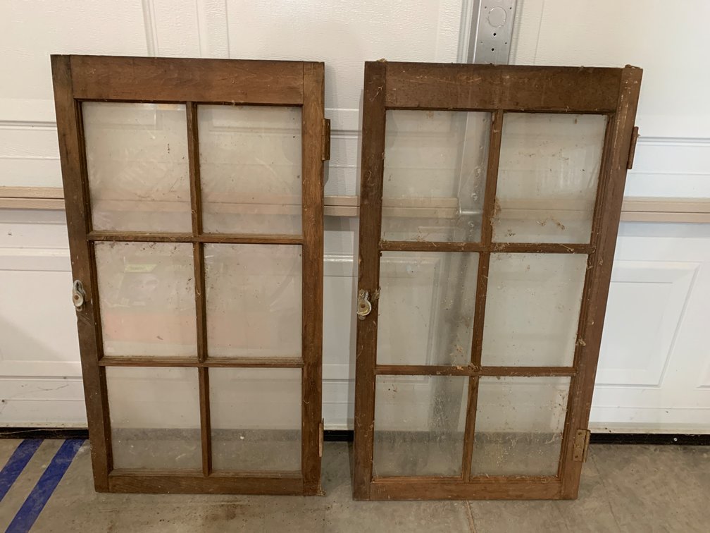 2 Vintage Windows 36” x 20”
