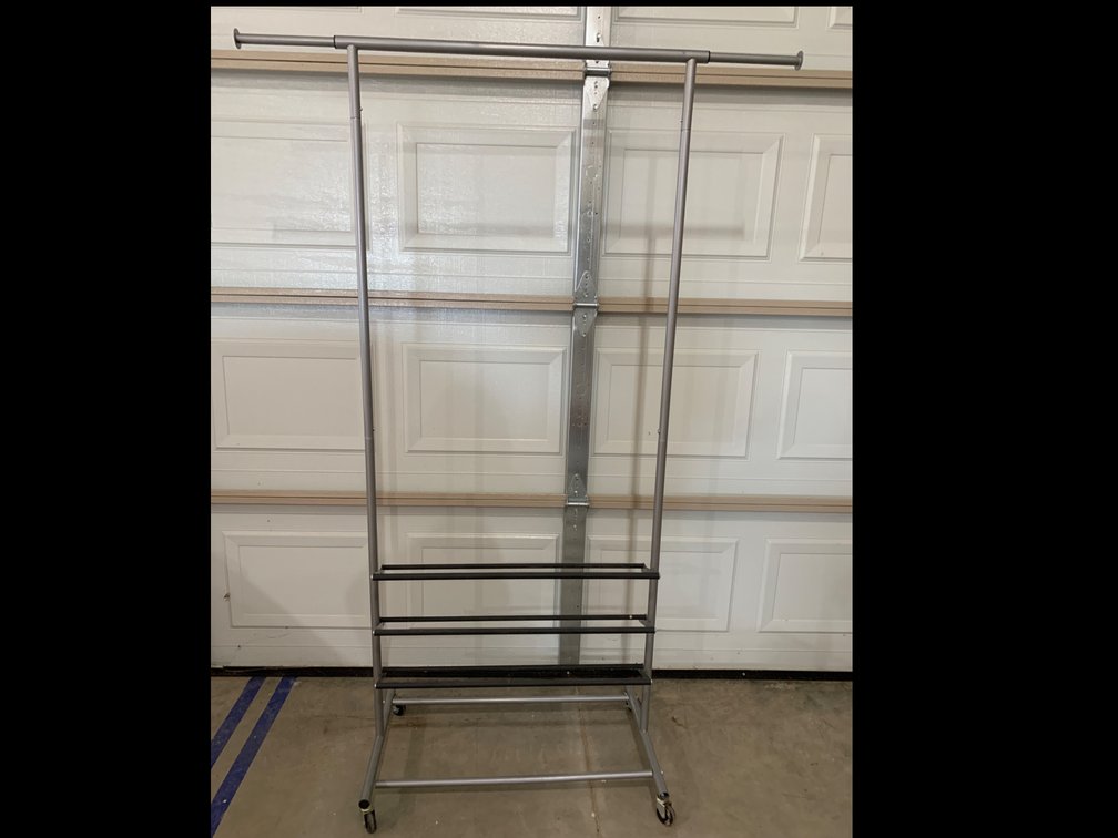 Metal Clothes Hanger on Wheels