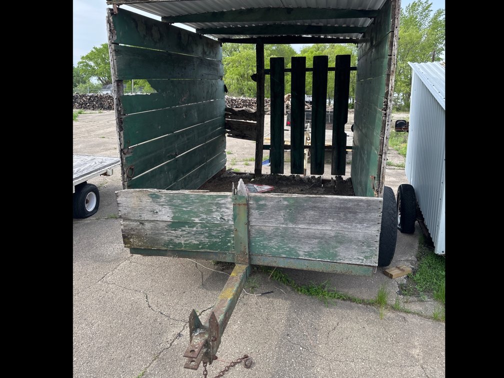 Old Wood Cattle Trailer-Flat Tire, 96” X 66”