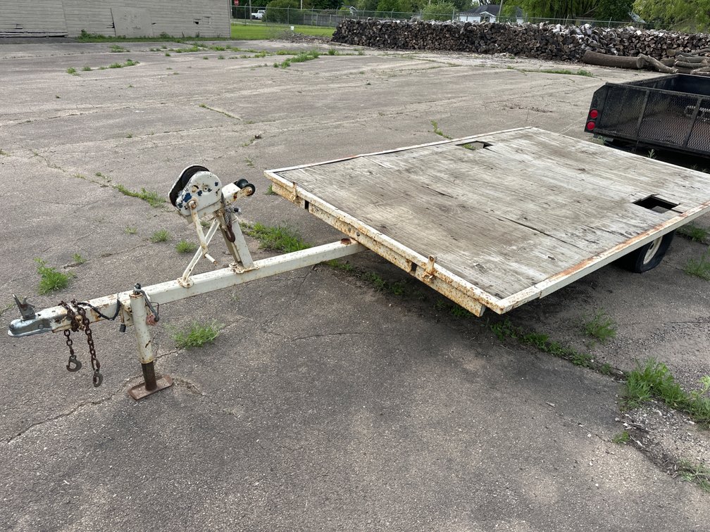Trailer-131” X 81”, Flat Tire-Metal With Wood Bed