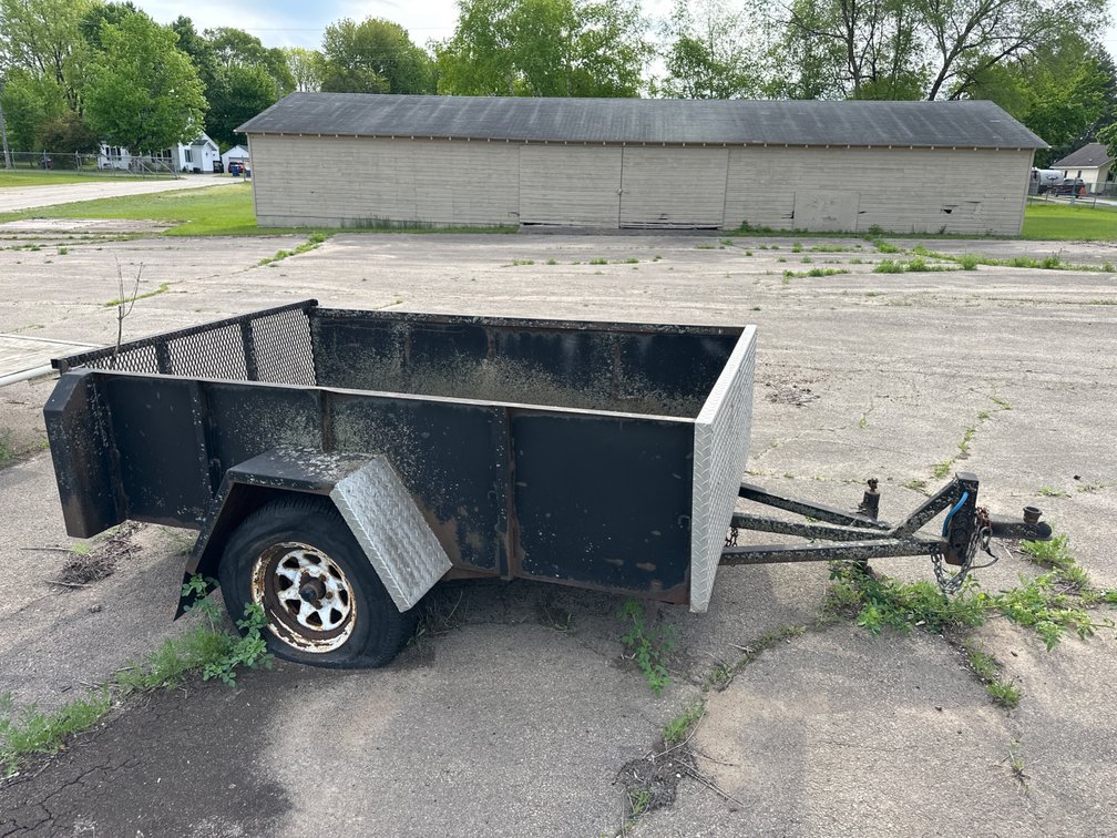 Dump Trailer, Black Metal, Needs Work-96” X 60”, Flat Tires