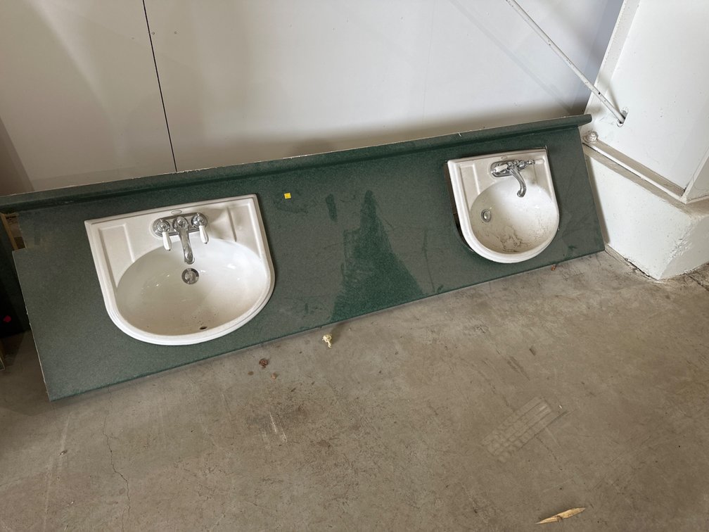 Green Countertop with Double Sink-83” Long, 23” Deep