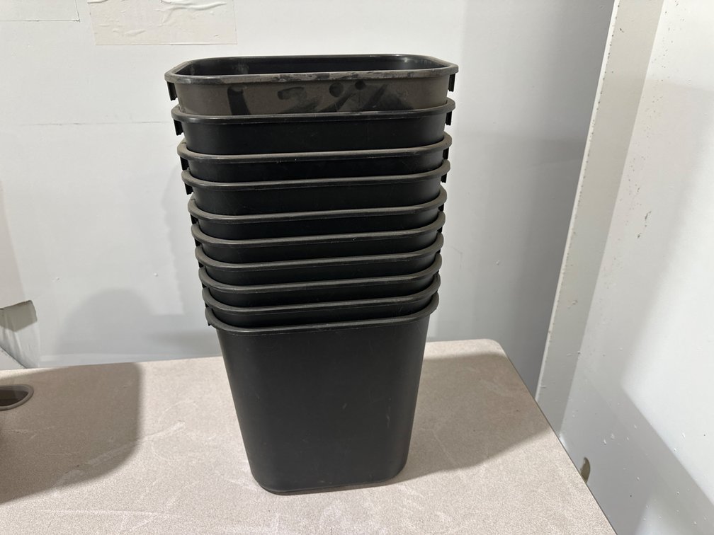 10 -12” Black Trash Cans