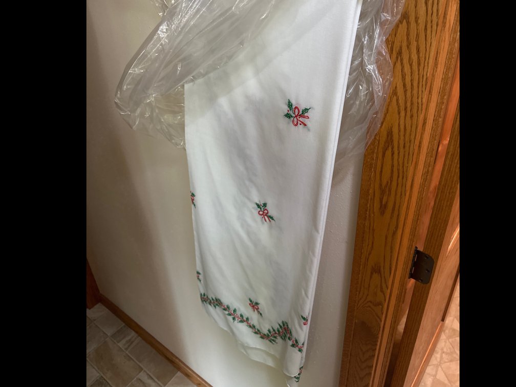 Embroidered Holiday Table Cloth, Napkins