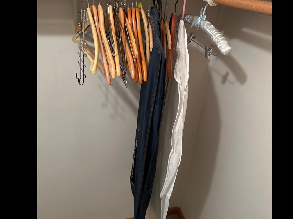 Wood Hangers, Garment Bags