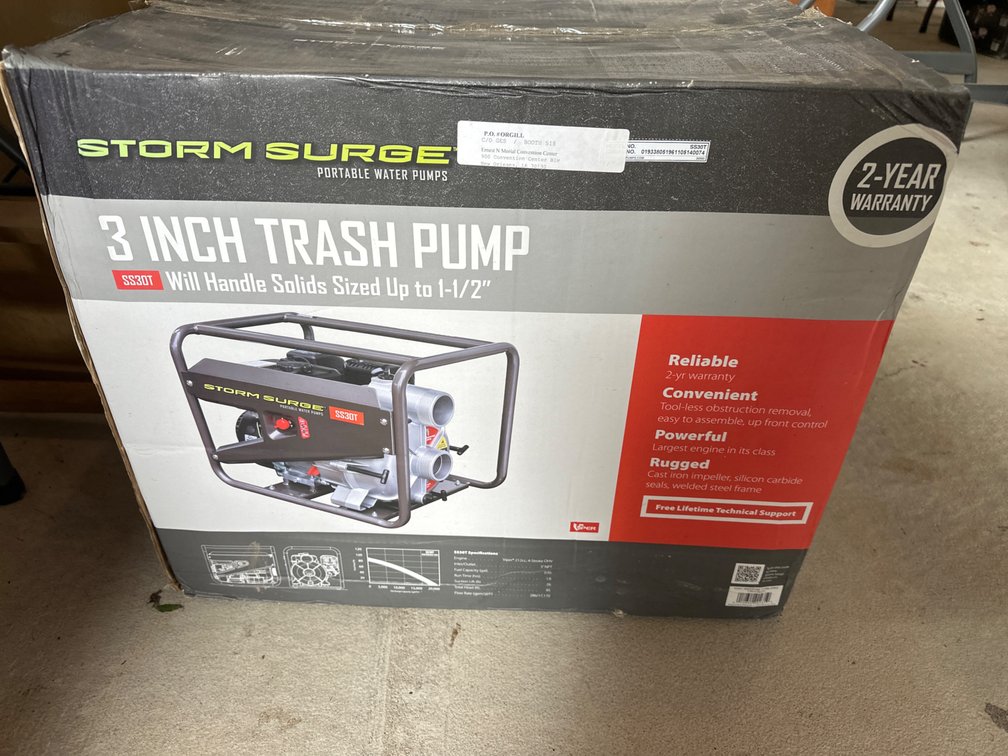 3” Trash Pump-Water Pump, New in Box