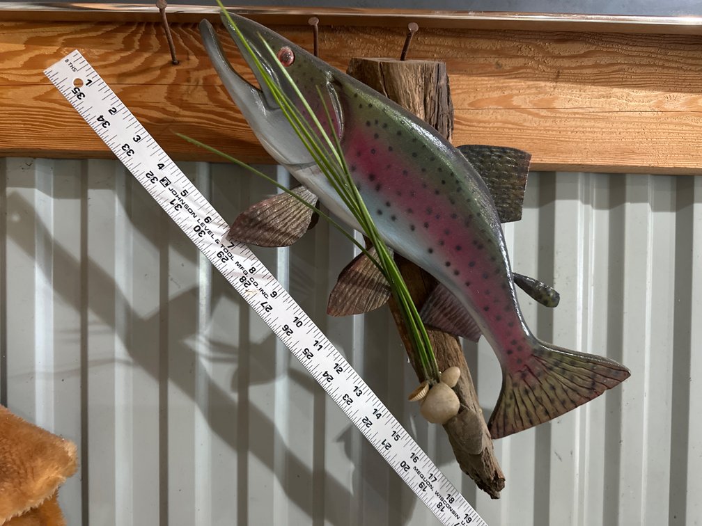 Wood Carved Rainbow Trout