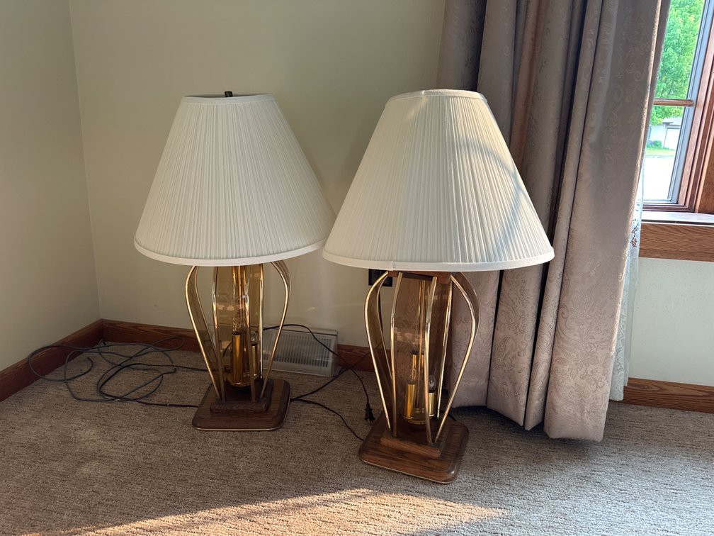 Wood and Glass Table Lamps